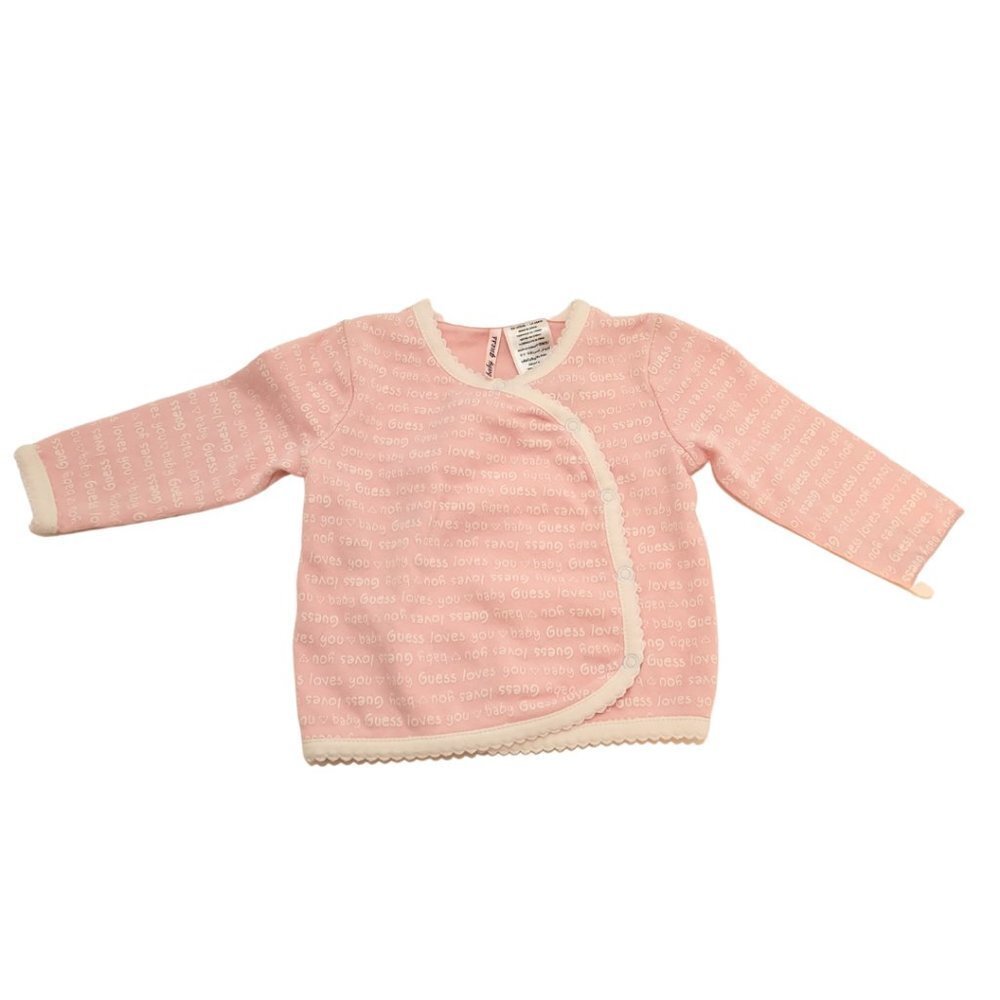 Baby Guess - Layette Top - Pink and White  - 6/9 Mo.